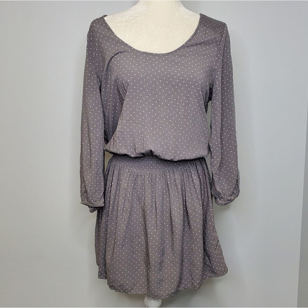 SOFT JOIE dress Zandi gray star moon print drop waist rayon M